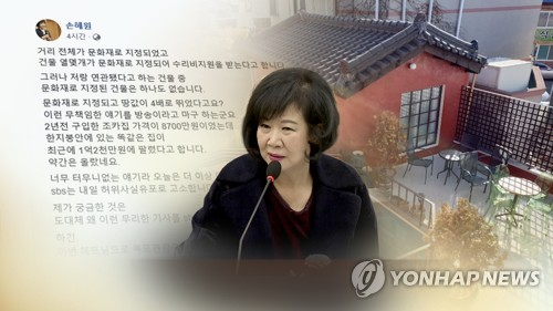 손혜원 의원의 행동은 부동산 투기인가? 아니면 문화재 보존을 위한 고육책이었나? / 사진=연합뉴스